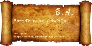 Bartánusz Abbás névjegykártya